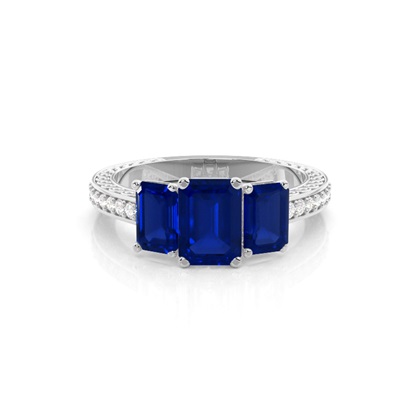Prong Setting Blue Sapphire Vintage Ring