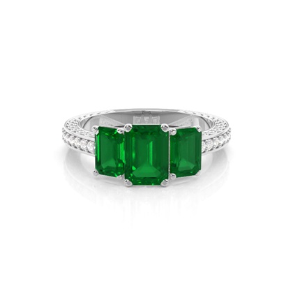 Prong Setting Emerald Vintage Ring
