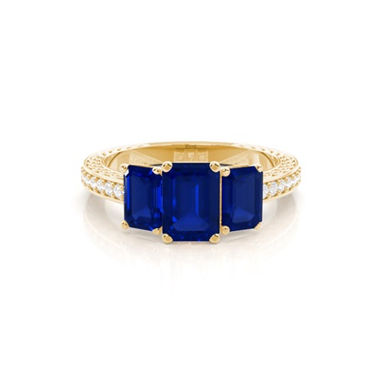 Prong Setting Blue Sapphire Vintage Ring