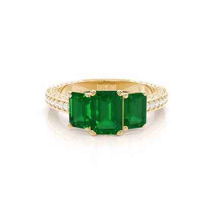 Prong Setting Emerald Vintage Ring