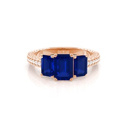 Prong Setting Blue Sapphire Vintage Ring