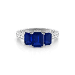 Prong Setting Blue Sapphire Vintage Ring