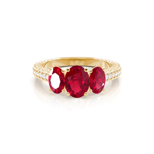 Prong Setting Oval Ruby Vintage Ring