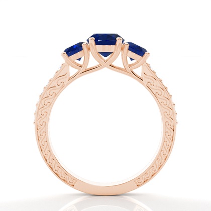 Zinkeneinstellung Oval Blue Sapphire Vintage Ring