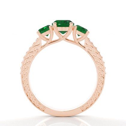 Zinkeneinstellung Ovaler Smaragd Vintage Ring