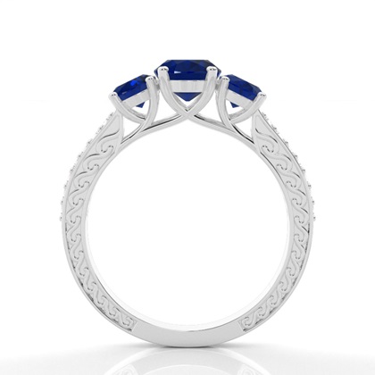 Zinkeneinstellung Oval Blue Sapphire Vintage Ring