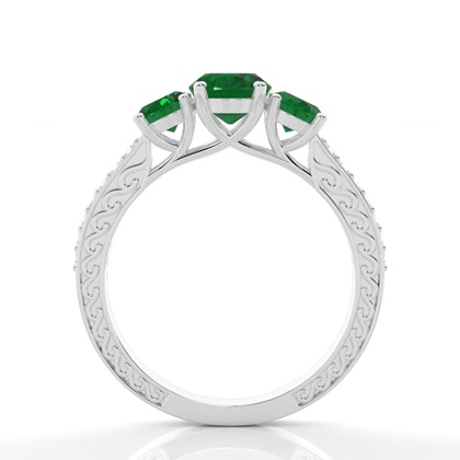 Zinkeneinstellung Ovaler Smaragd Vintage Ring