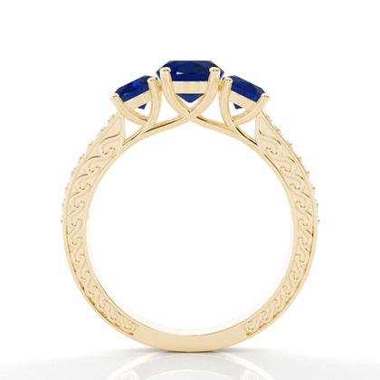 Zinkeneinstellung Oval Blue Sapphire Vintage Ring
