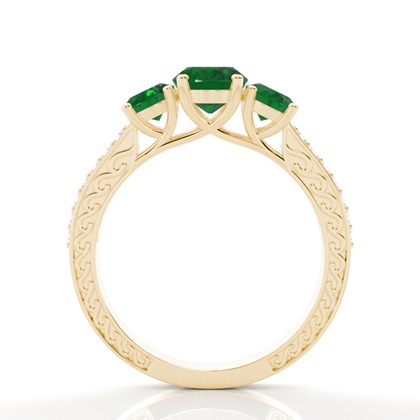 Zinkeneinstellung Ovaler Smaragd Vintage Ring