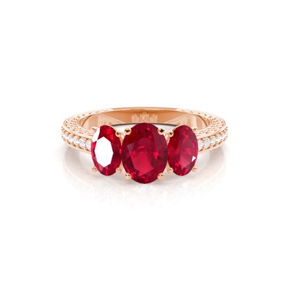 Prong Setting Oval Ruby Vintage Ring
