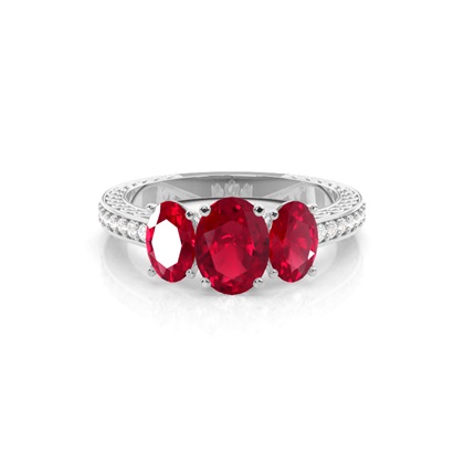Prong Setting Oval Ruby Vintage Ring