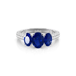 Prong Setting Oval Blue Sapphire Vintage Ring