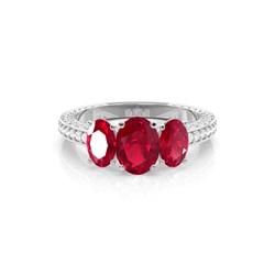 Prong Setting Oval Ruby Vintage Ring