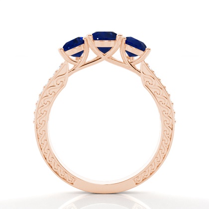 Zinkeneinstellung Birnenblauer Saphir-Weinlese-Ring