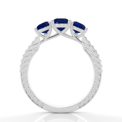 Zinkeneinstellung Birnenblauer Saphir-Weinlese-Ring