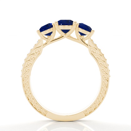 Zinkeneinstellung Birnenblauer Saphir-Weinlese-Ring