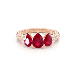 Prong Setting Pear Ruby Vintage Ring