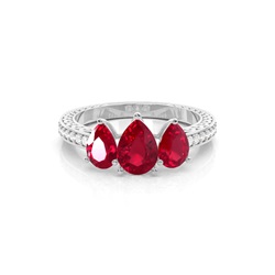 Prong Setting Pear Ruby Vintage Ring