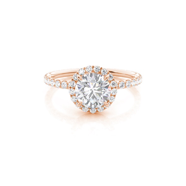 Prong Setting Round Moissanite Side Stone Ring