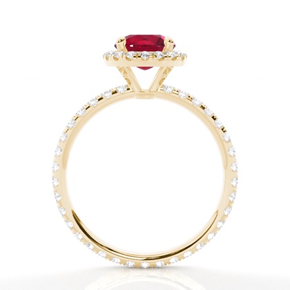 Prong Setting Round Ruby Side Stone Ring