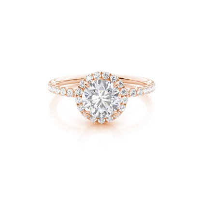 Prong Setting Round Moissanite Side Stone Ring