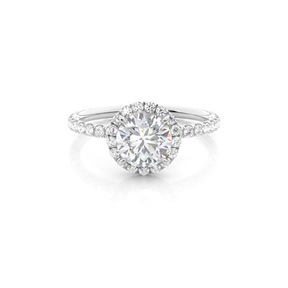 Prong Setting Round Moissanite Side Stone Ring