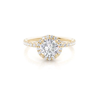 Prong Setting Round Moissanite Side Stone Ring