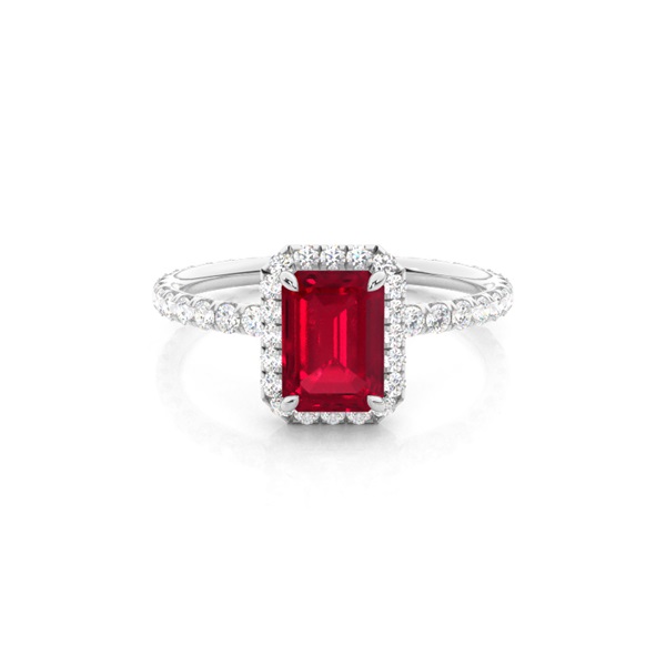 Prong Setting Ruby Side Stone Ring