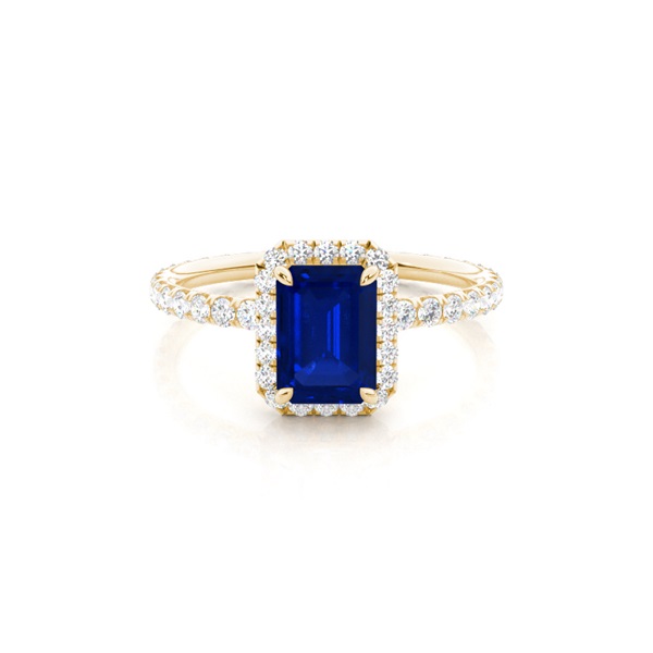 Prong Setting Blue Sapphire Side Stone Ring