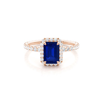Prong Setting Blue Sapphire Side Stone Ring