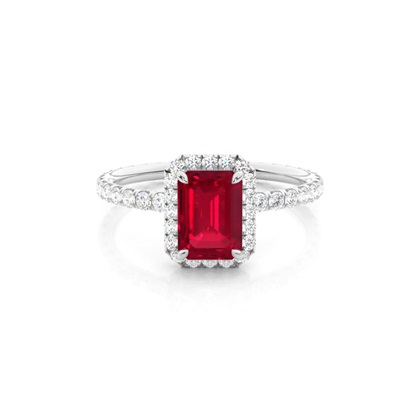 Prong Setting Ruby Side Stone Ring