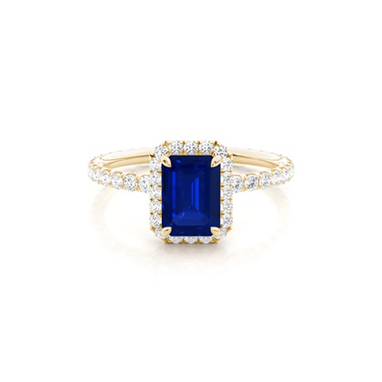 Prong Setting Blue Sapphire Side Stone Ring