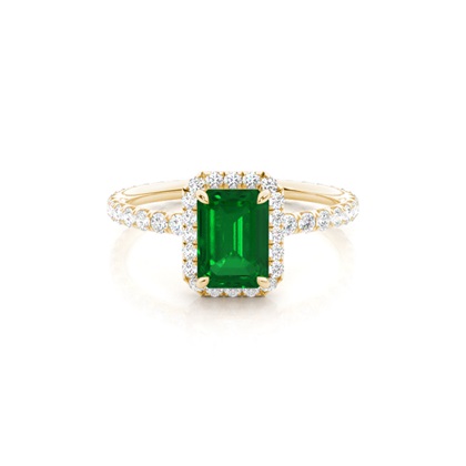 Prong Setting Emerald Side Stone Ring