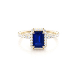 Prong Setting Blue Sapphire Side Stone Ring