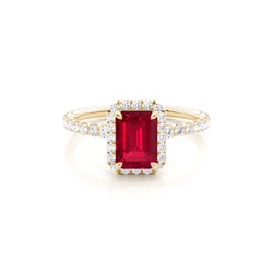 Prong Setting Ruby Side Stone Ring