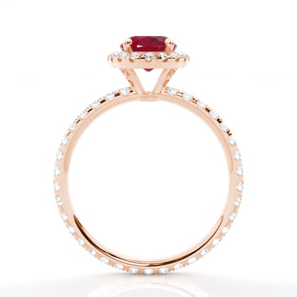 Zinkeneinstellung Ovaler Rubin-Seitensteinring