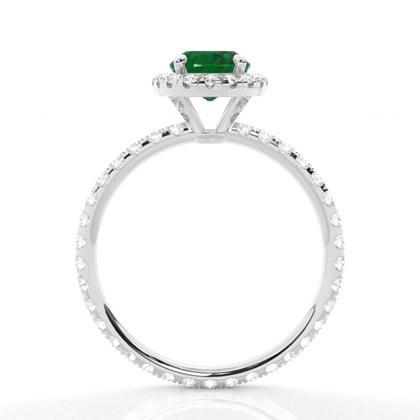 Zinkeneinstellung Ovaler Smaragd-Seitensteinring