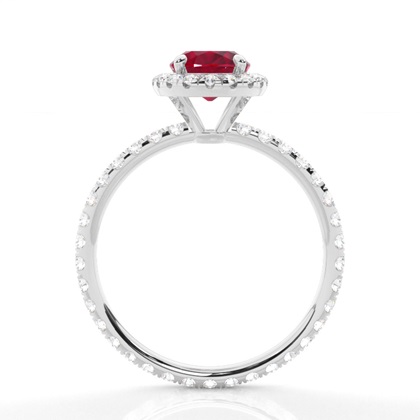 Zinkeneinstellung Ovaler Rubin-Seitensteinring