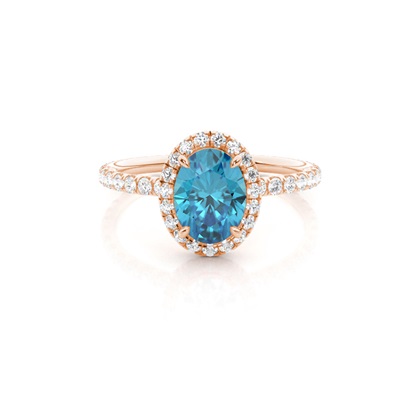 Prong Setting Oval Blue Topaz Side Stone Ring