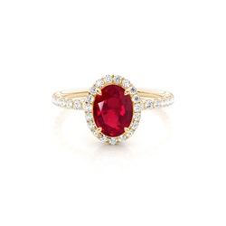 Prong Setting Oval Ruby Side Stone Ring