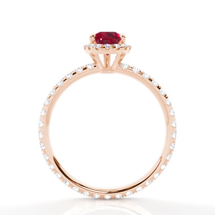 Zinkeneinstellung Birne Rubin Seite Stein Ring