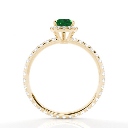 Zinkeneinstellung Birnen-Smaragd-Seitensteinring