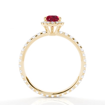 Zinkeneinstellung Birne Rubin Seite Stein Ring