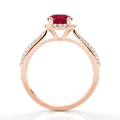 Zinkeneinstellung runder Rubinseitensteinring