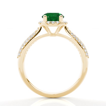 Zinkeneinstellung Runder Smaragd-Seitensteinring