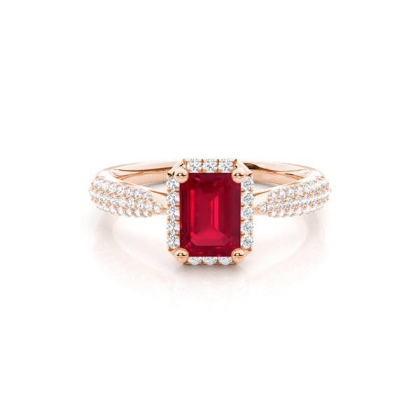 Prong Setting Ruby Side Stone Ring