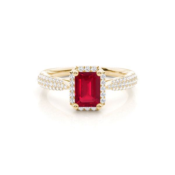 Prong Setting Ruby Side Stone Ring
