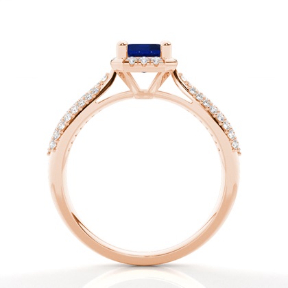 Zinkeneinstellung Blauer Saphir-Seitensteinring