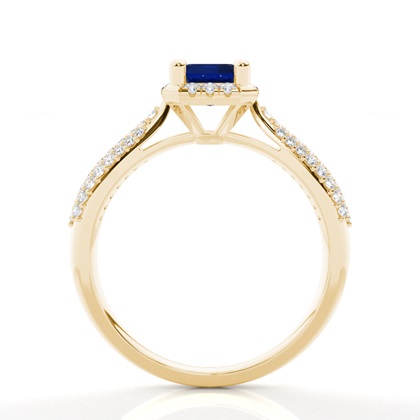 Zinkeneinstellung Blauer Saphir-Seitensteinring