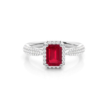 Prong Setting Ruby Side Stone Ring